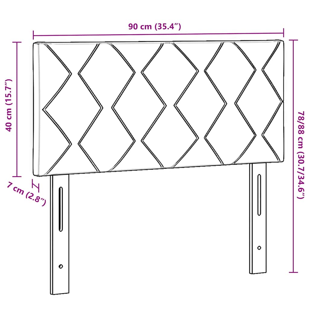 Kopfteil Blau 90 cm Stoff