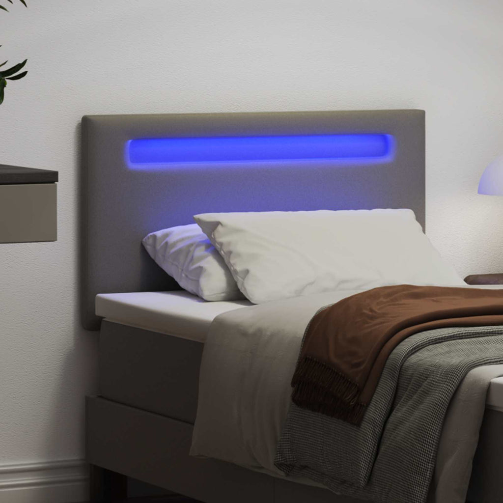 LED Kopfteil Grau 90 cm Kunstleder