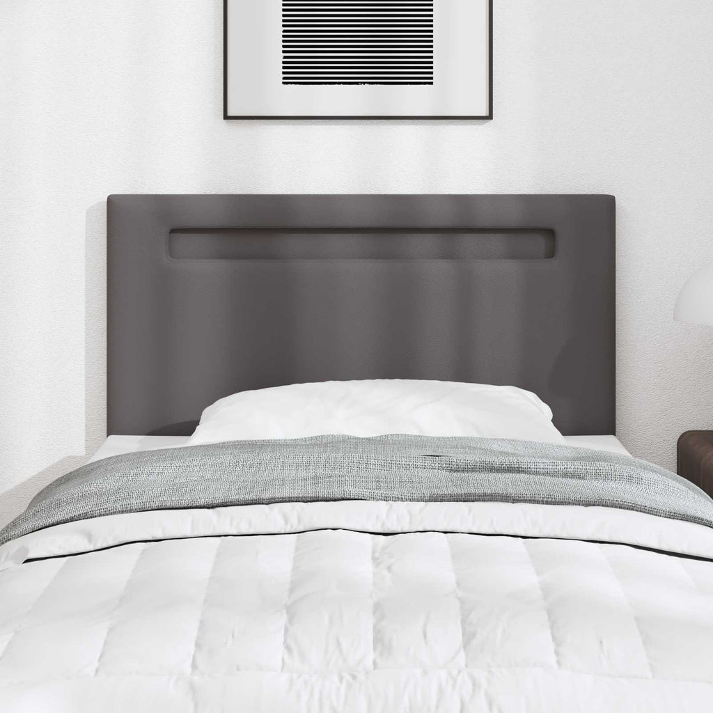 LED Kopfteil Grau 90 cm Kunstleder
