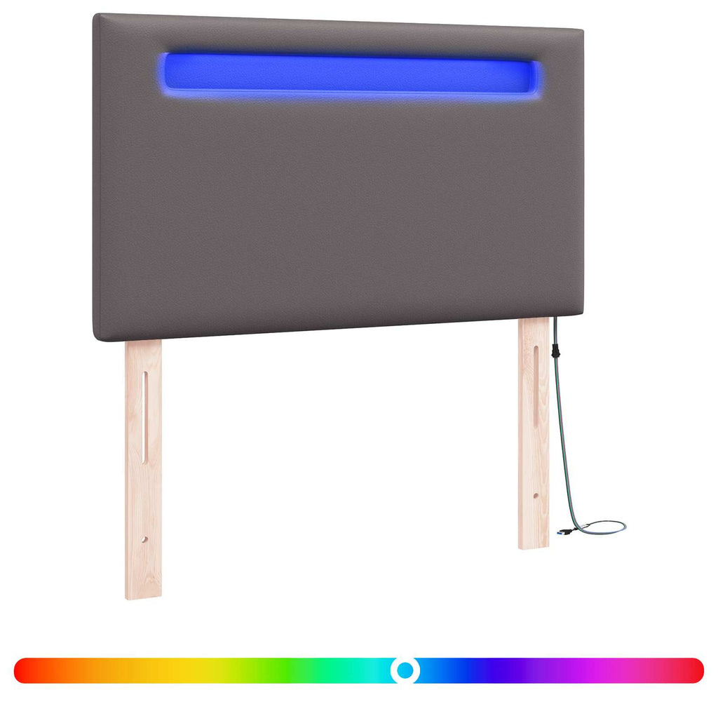 LED Kopfteil Grau 90 cm Kunstleder