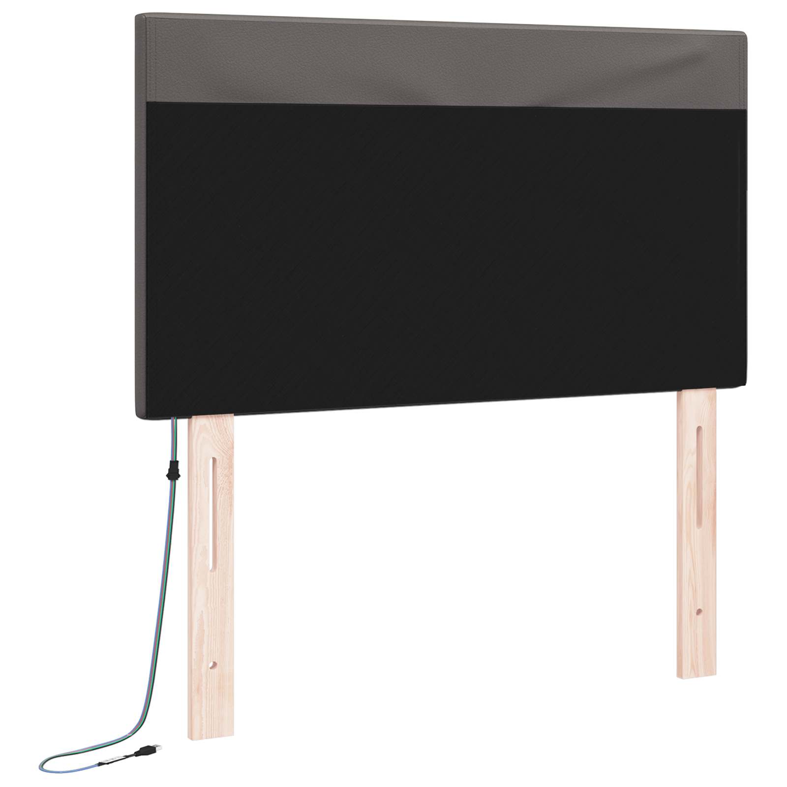 LED Kopfteil Grau 90 cm Kunstleder