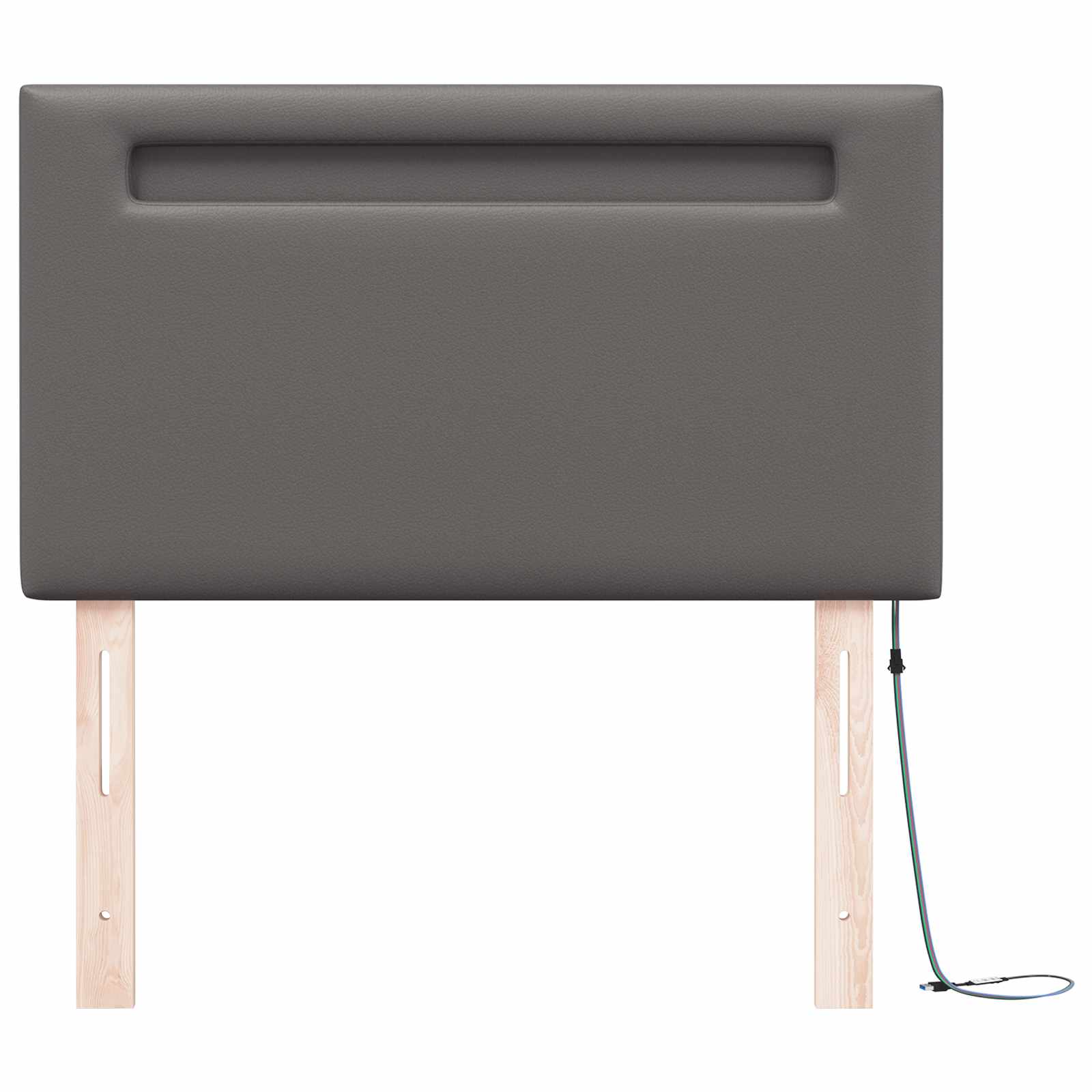 LED Kopfteil Grau 90 cm Kunstleder