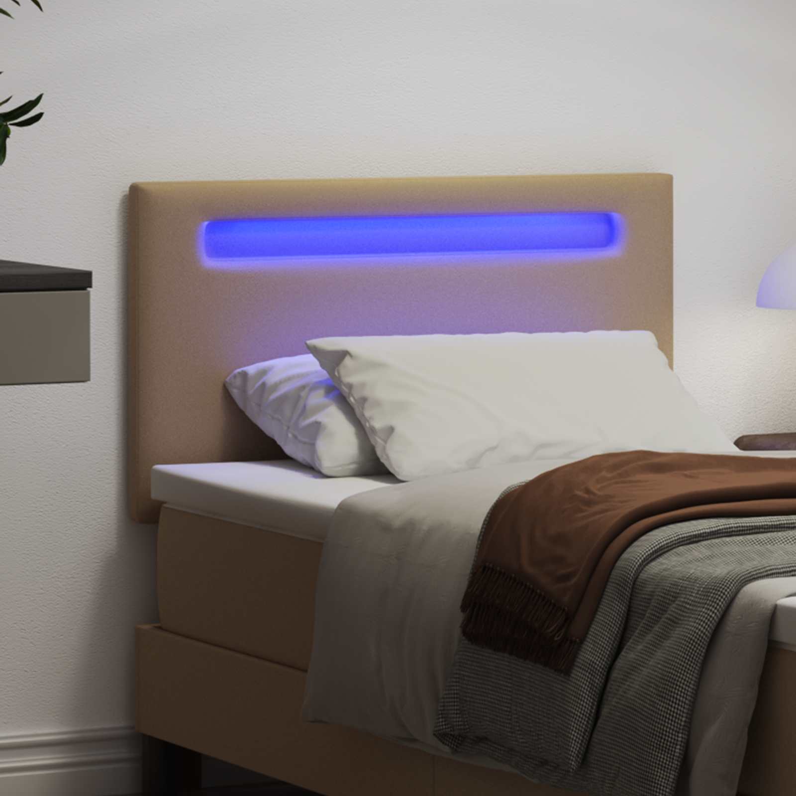 LED Kopfteil Cappuccino 90 cm Kunstleder