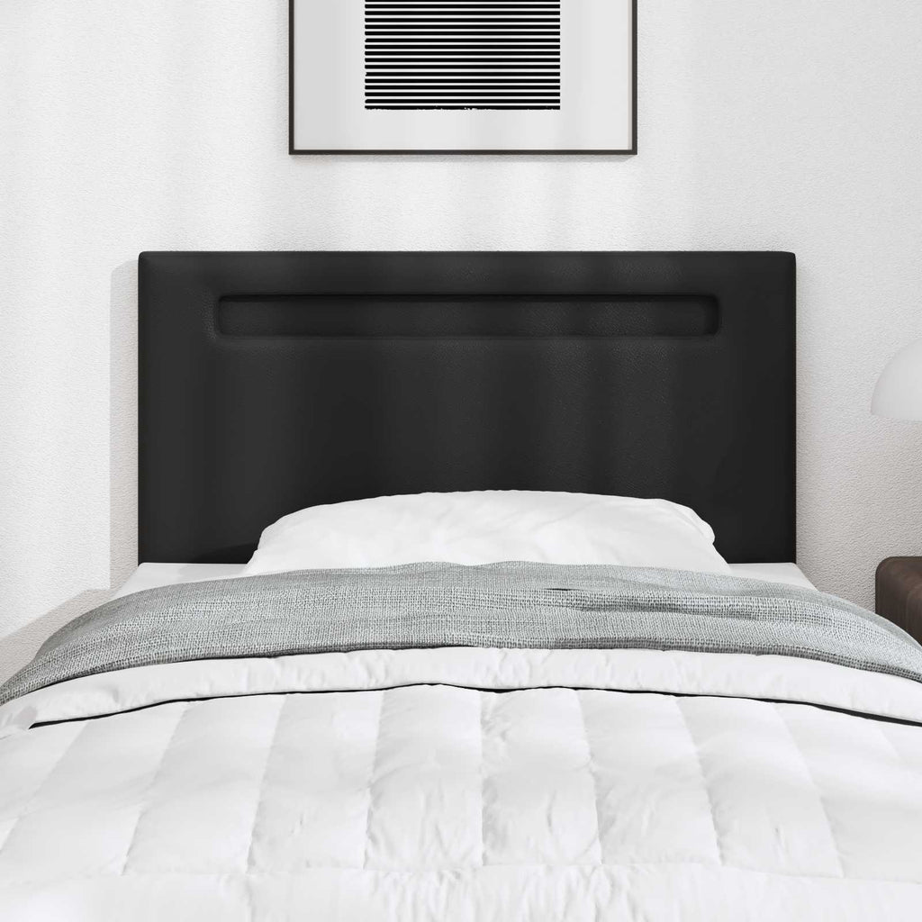LED Kopfteil Schwarz 100 cm Kunstleder