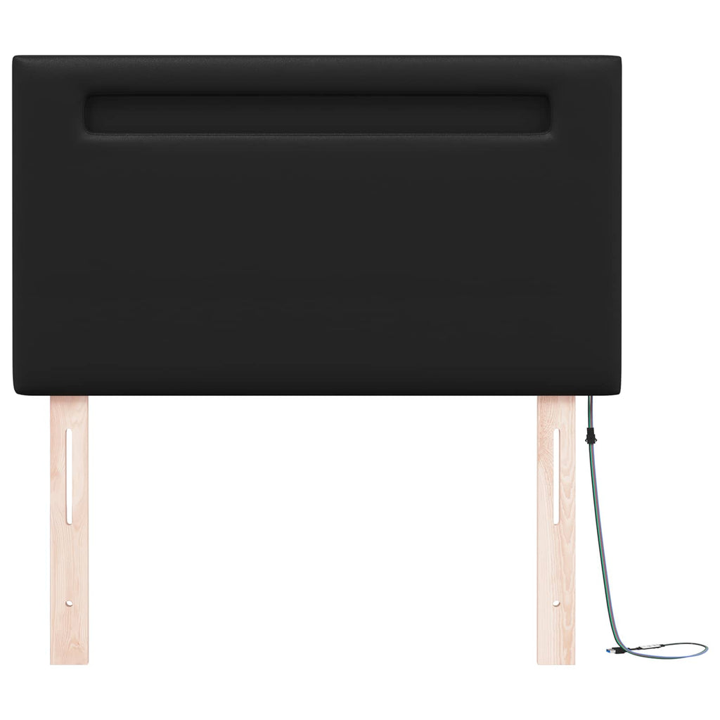 LED Kopfteil Schwarz 100 cm Kunstleder