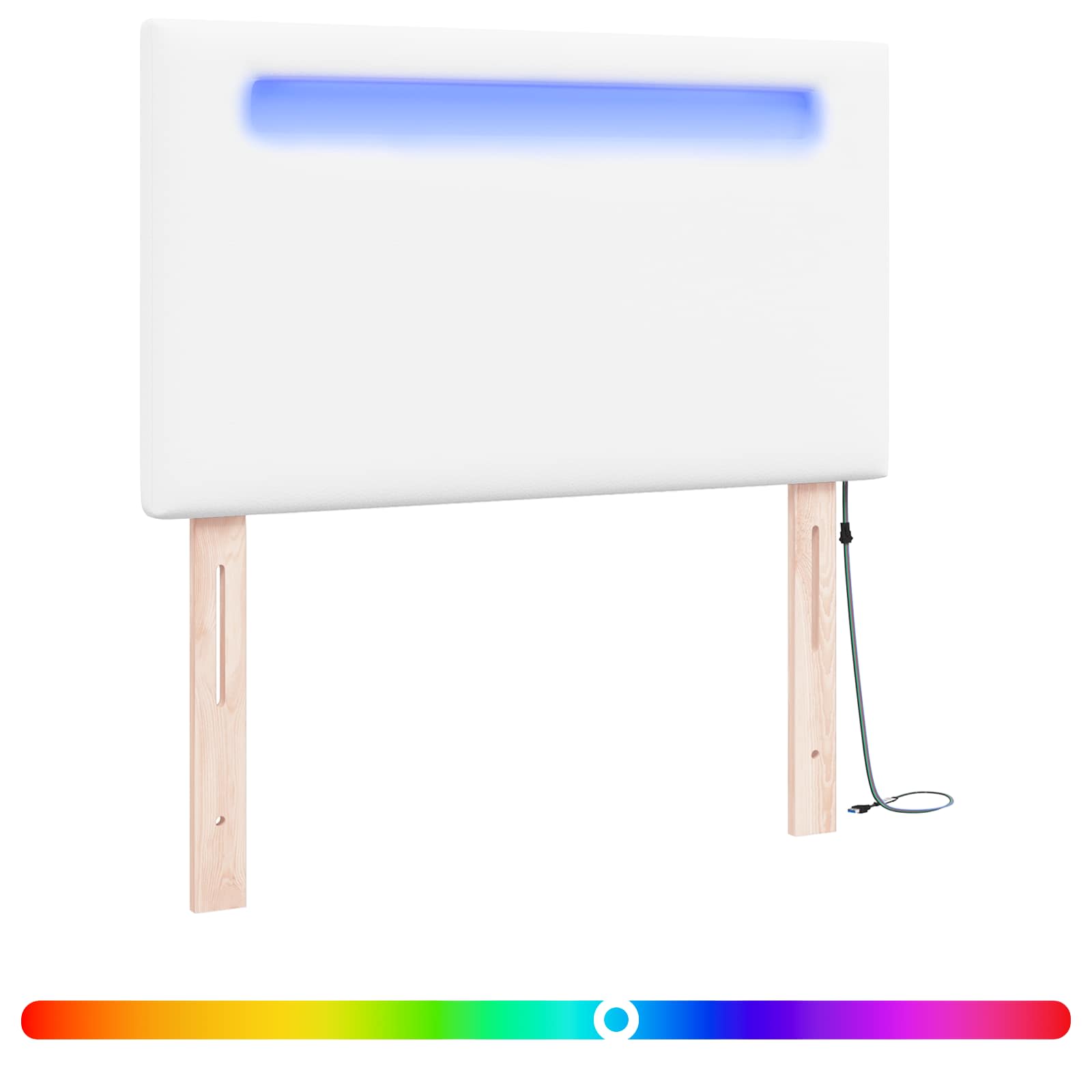 LED Kopfteil Weiß 100 cm Kunstleder