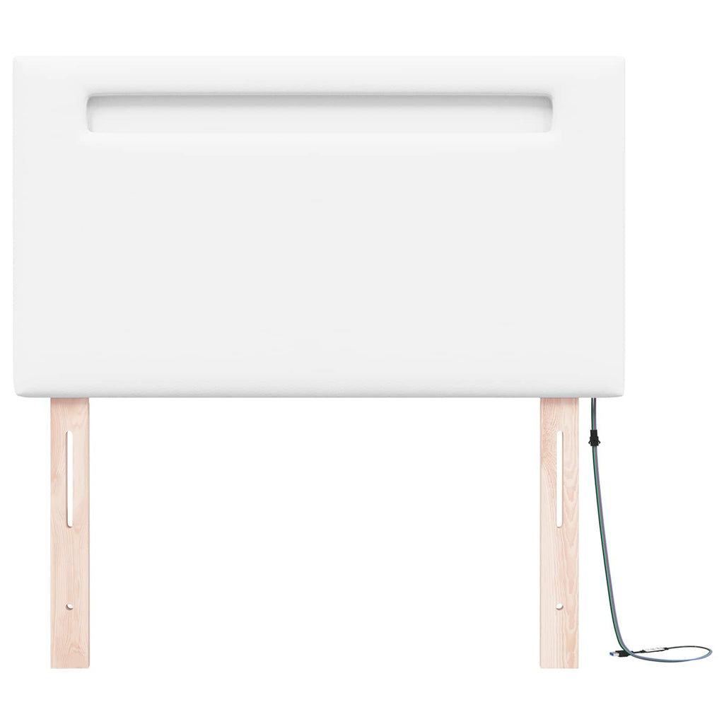 LED Kopfteil Weiß 100 cm Kunstleder