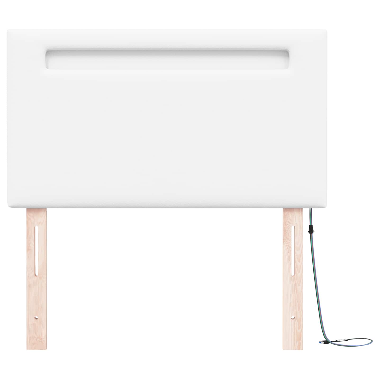 LED Kopfteil Weiß 100 cm Kunstleder