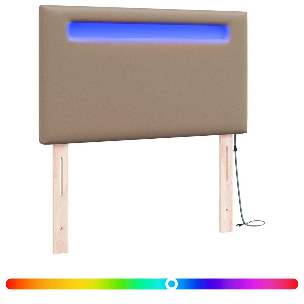 LED Kopfteil Cappuccino 100 cm Kunstleder