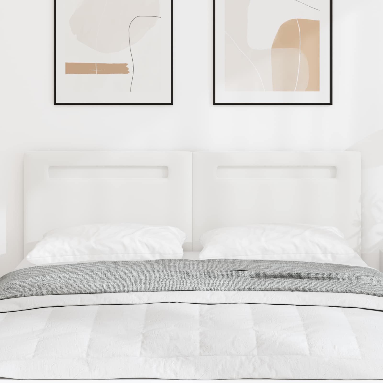 LED Kopfteil Weiß 160 cm Kunstleder