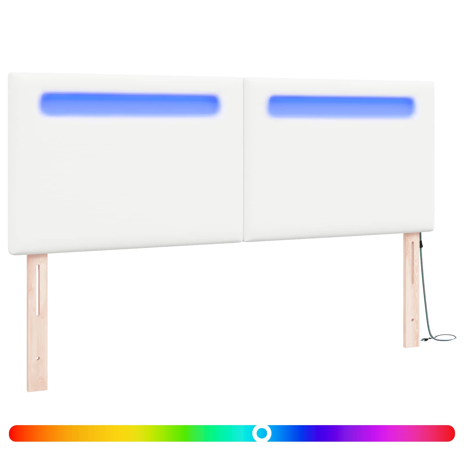 LED Kopfteil Weiß 160 cm Kunstleder