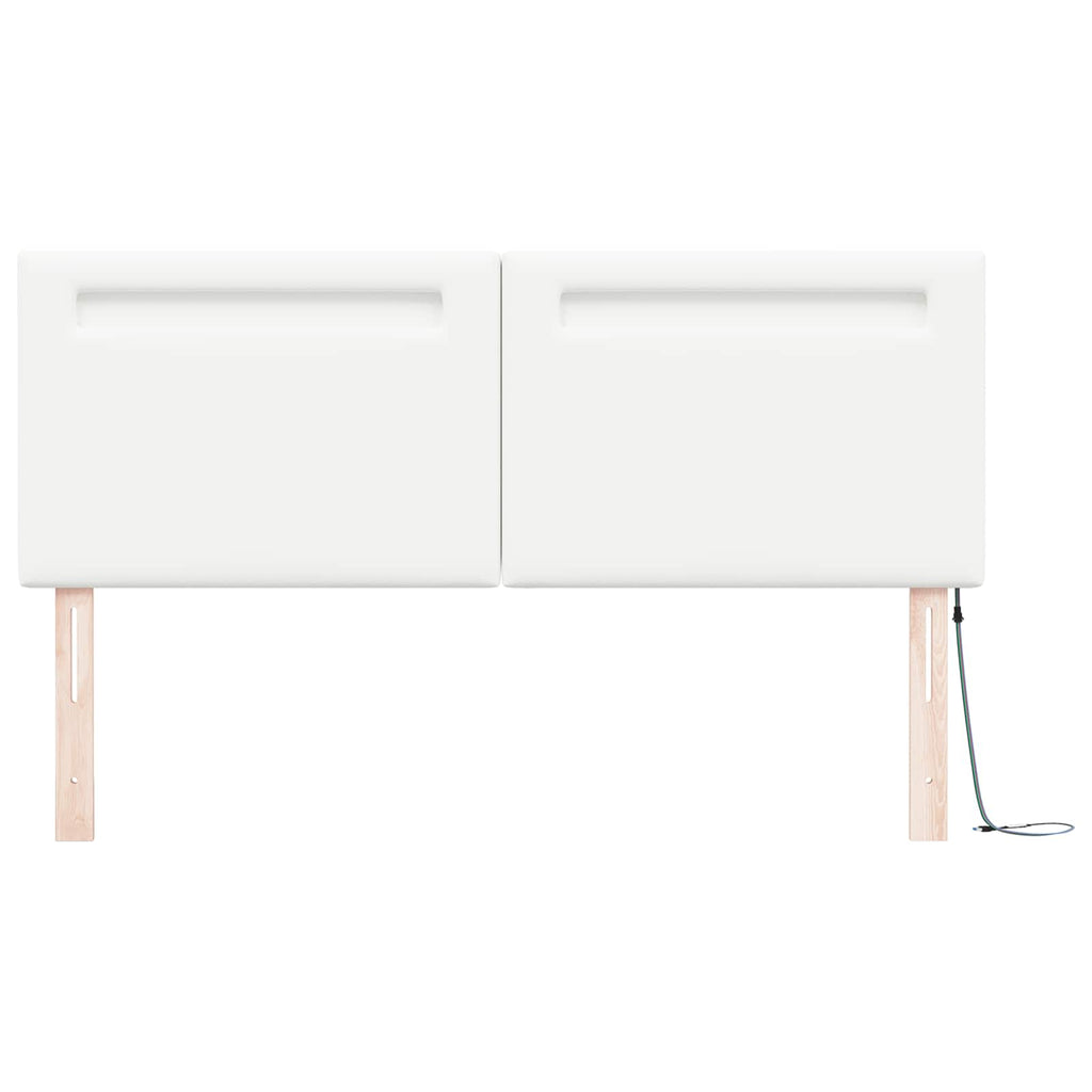 LED Kopfteil Weiß 160 cm Kunstleder