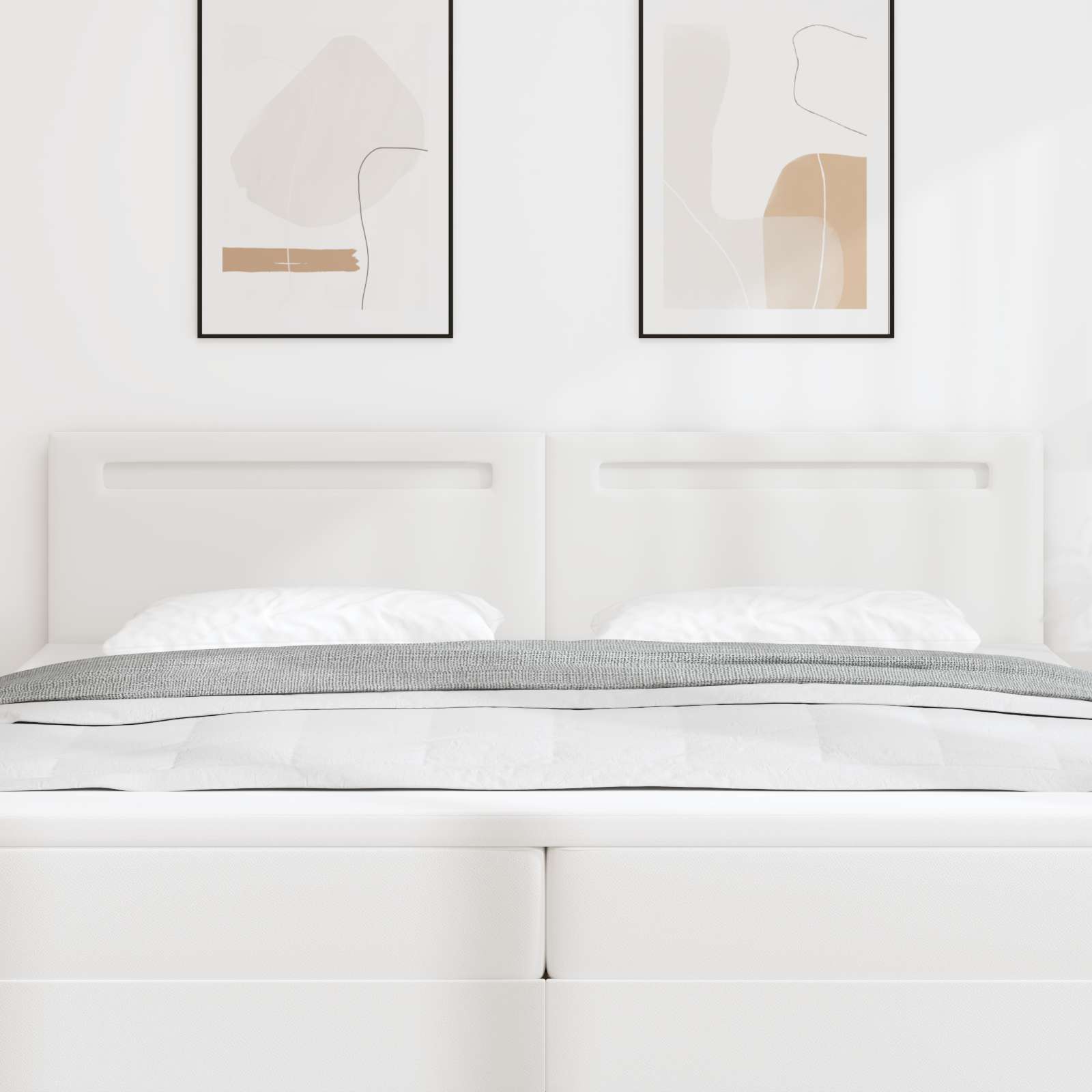 LED Kopfteil Weiß 200 cm Kunstleder