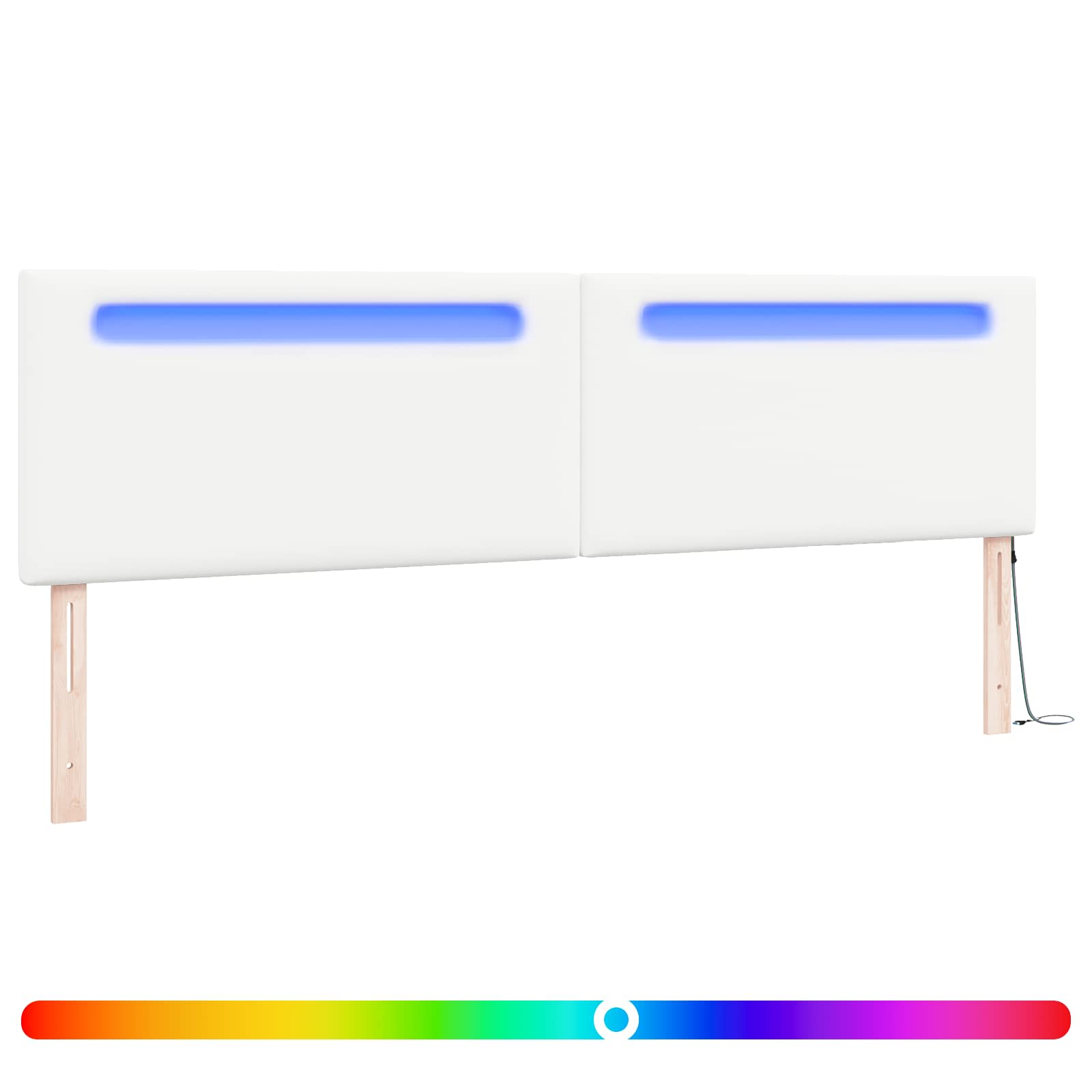 LED Kopfteil Weiß 200 cm Kunstleder