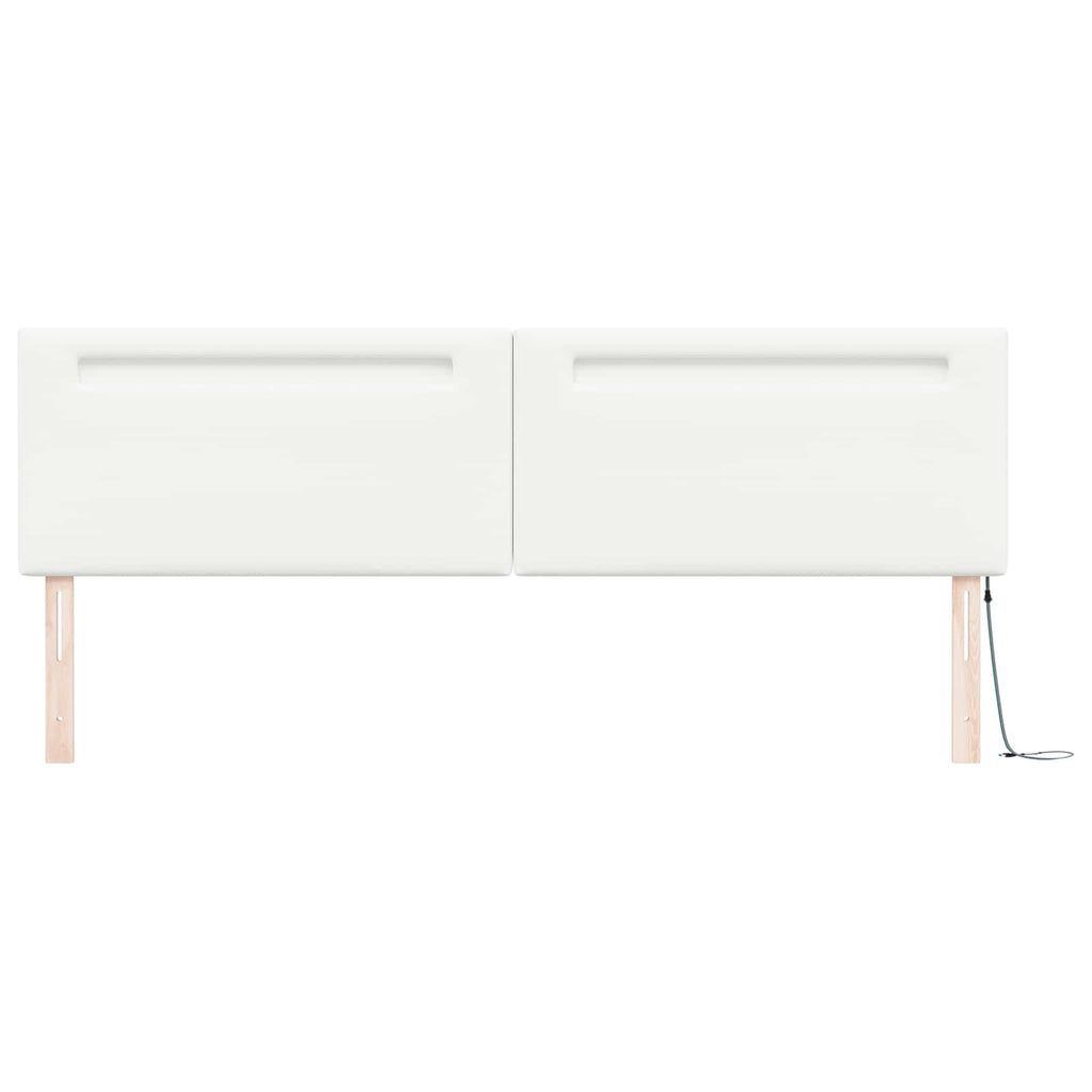 LED Kopfteil Weiß 200 cm Kunstleder