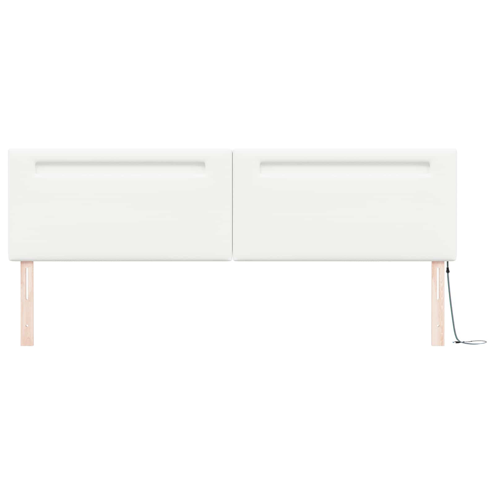 LED Kopfteil Weiß 200 cm Kunstleder