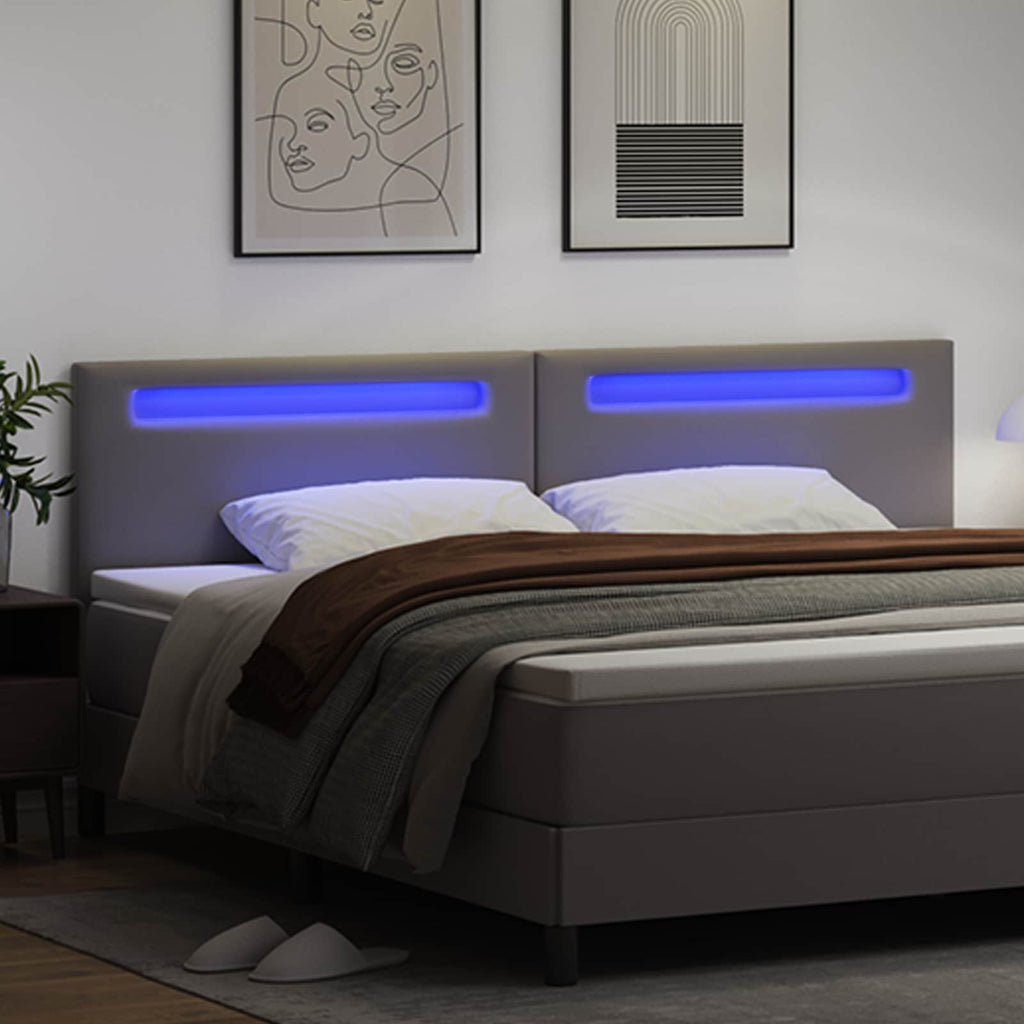LED Kopfteil Grau 200 cm Kunstleder