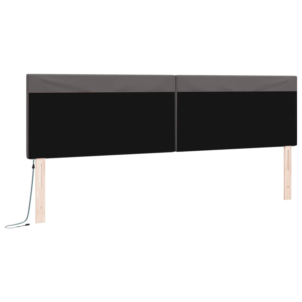LED Kopfteil Grau 200 cm Kunstleder