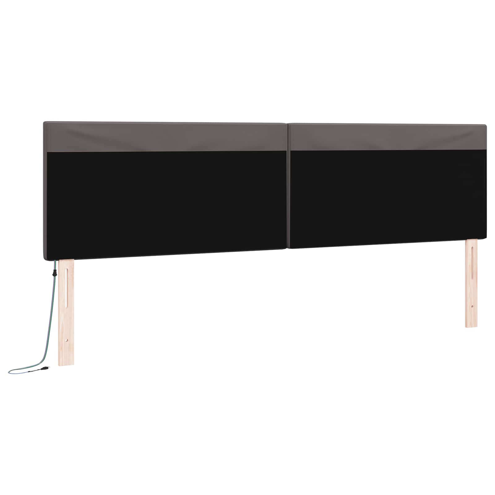 LED Kopfteil Grau 200 cm Kunstleder