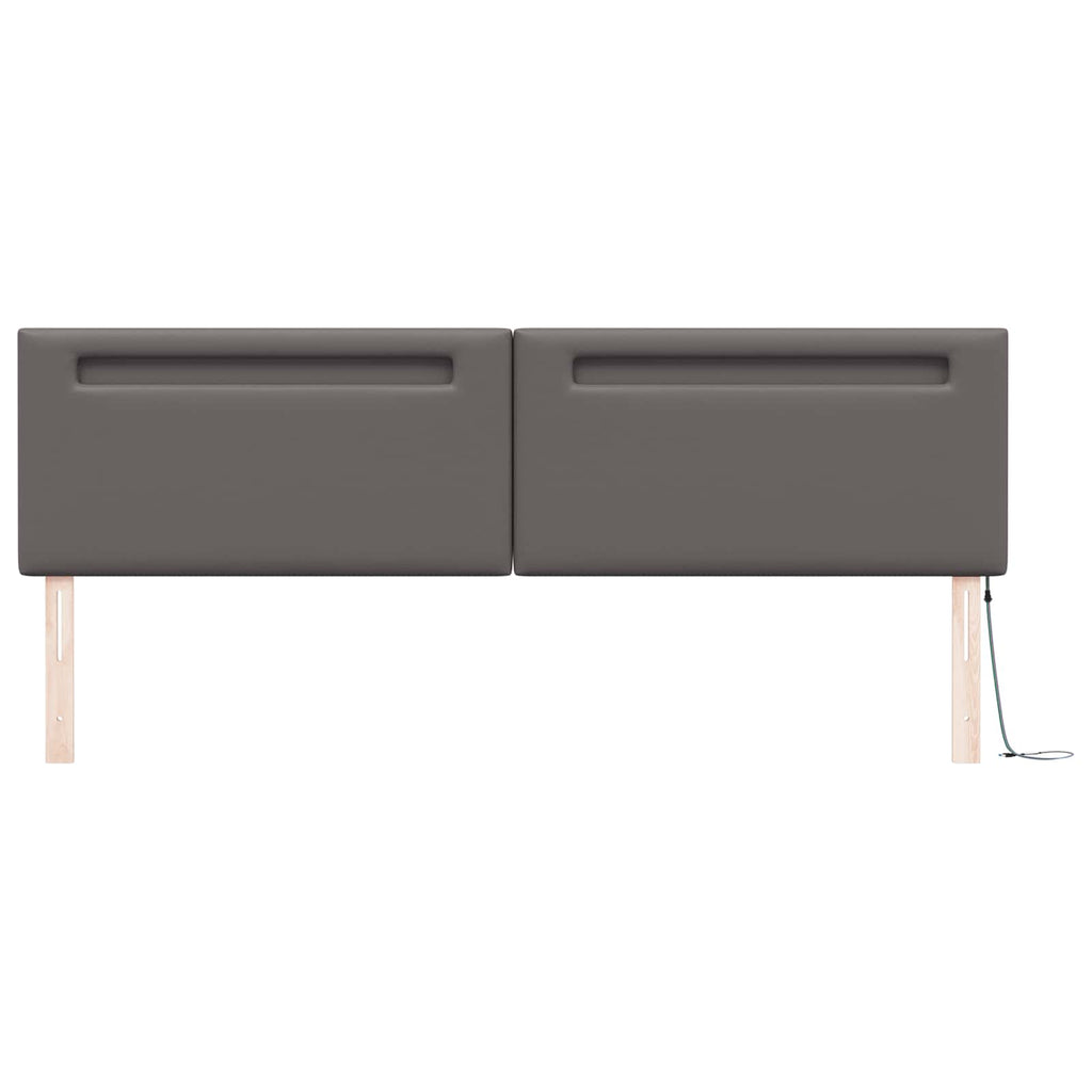 LED Kopfteil Grau 200 cm Kunstleder