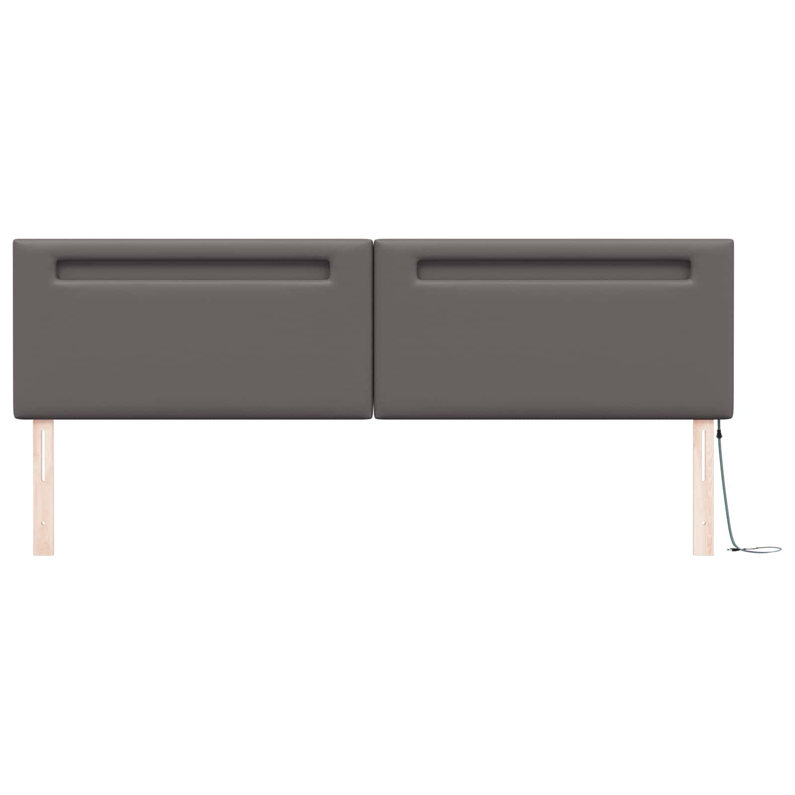 LED Kopfteil Grau 200 cm Kunstleder