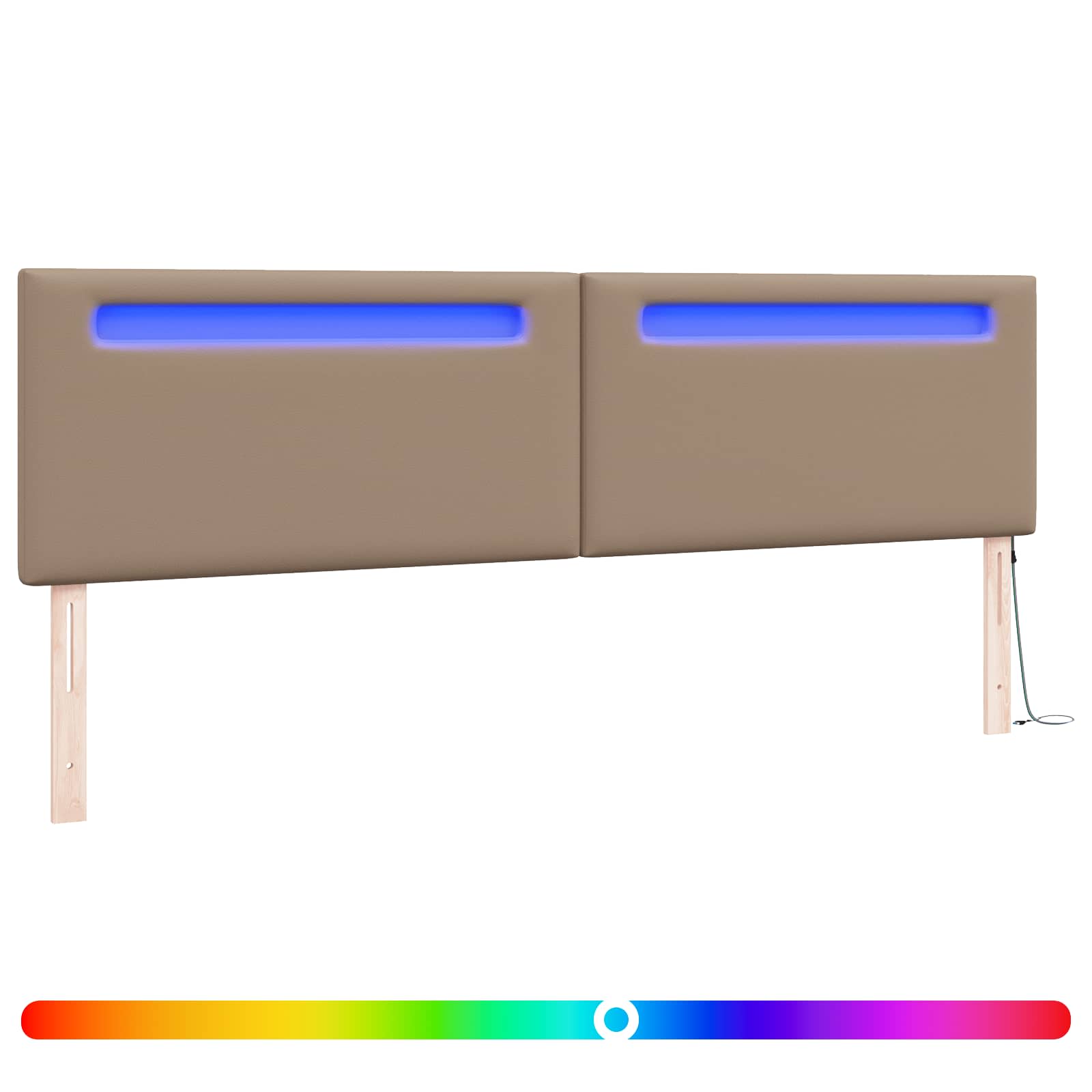 LED Kopfteil Cappuccino 200 cm Kunstleder