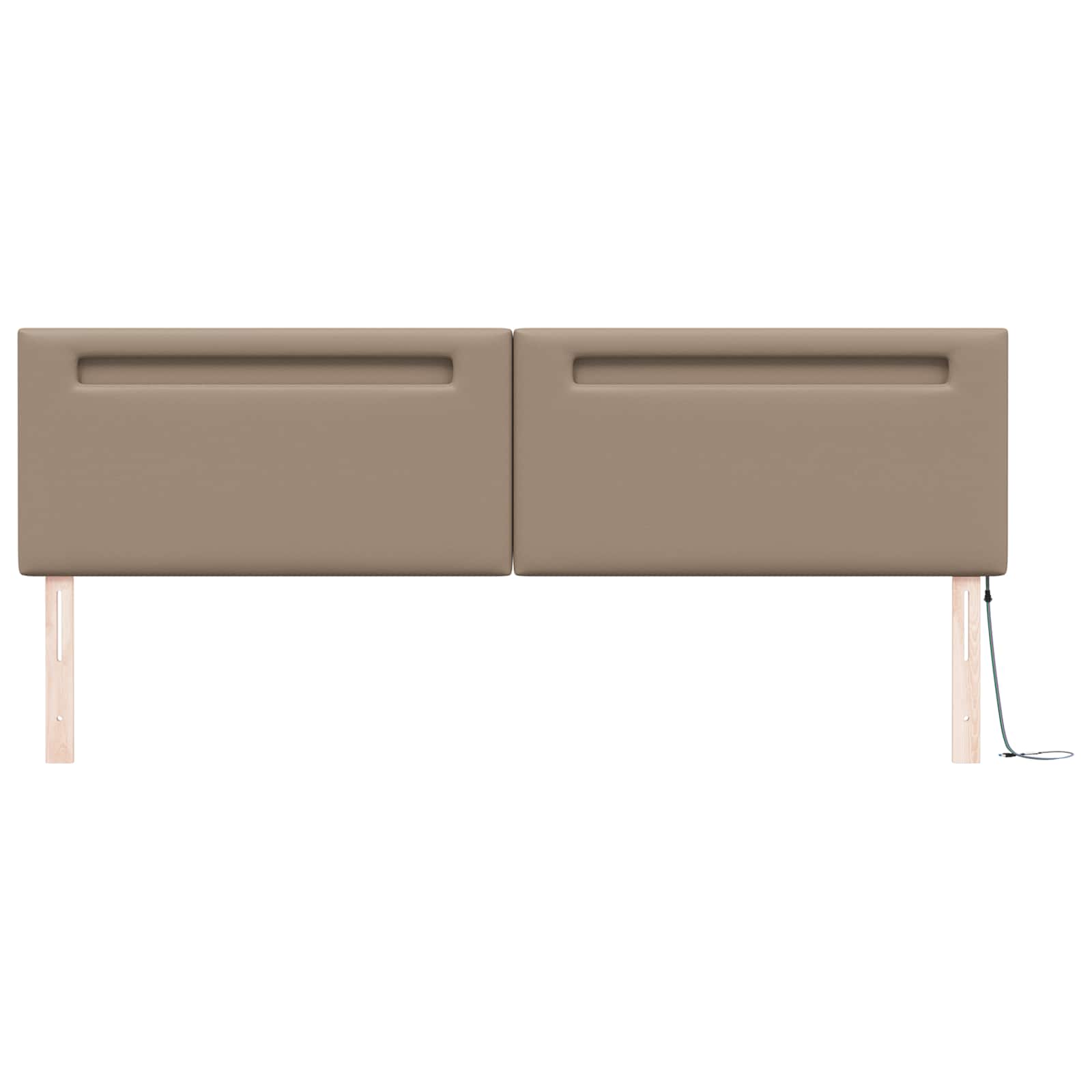 LED Kopfteil Cappuccino 200 cm Kunstleder