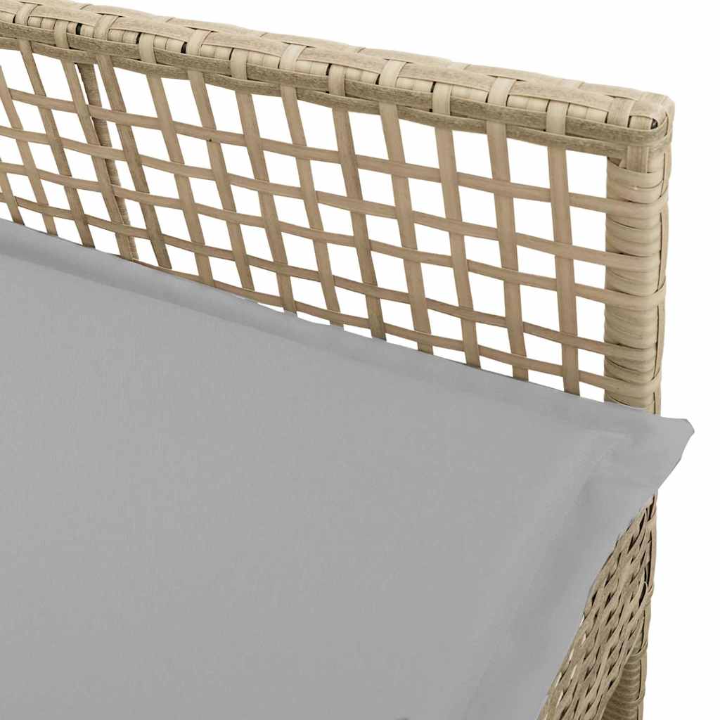 Gartenstuhl mit Kissen 2 pcs Beige 55 x 53 x 85 cm Poly-Rattan