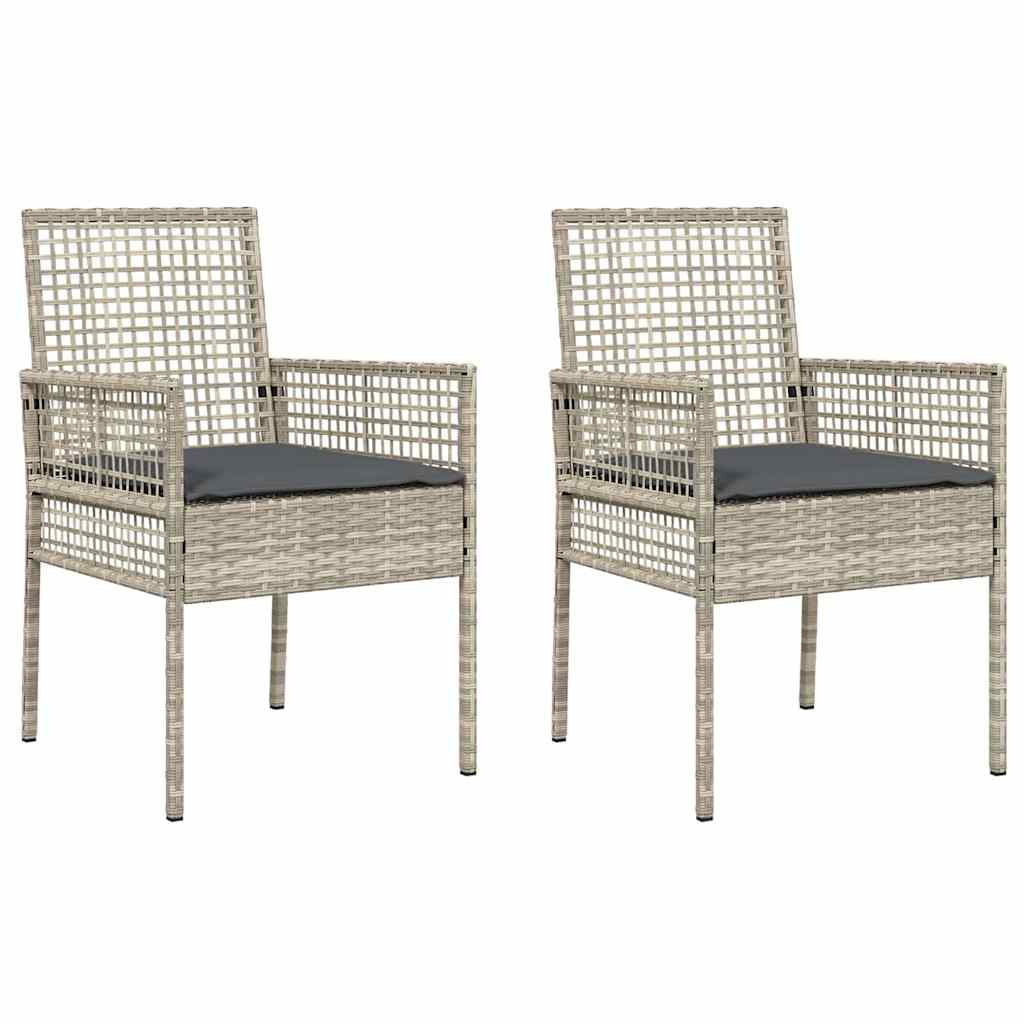 Gartenstuhl 2 pcs Hellgrau 55 x 53 x 85 cm Poly-Rattan