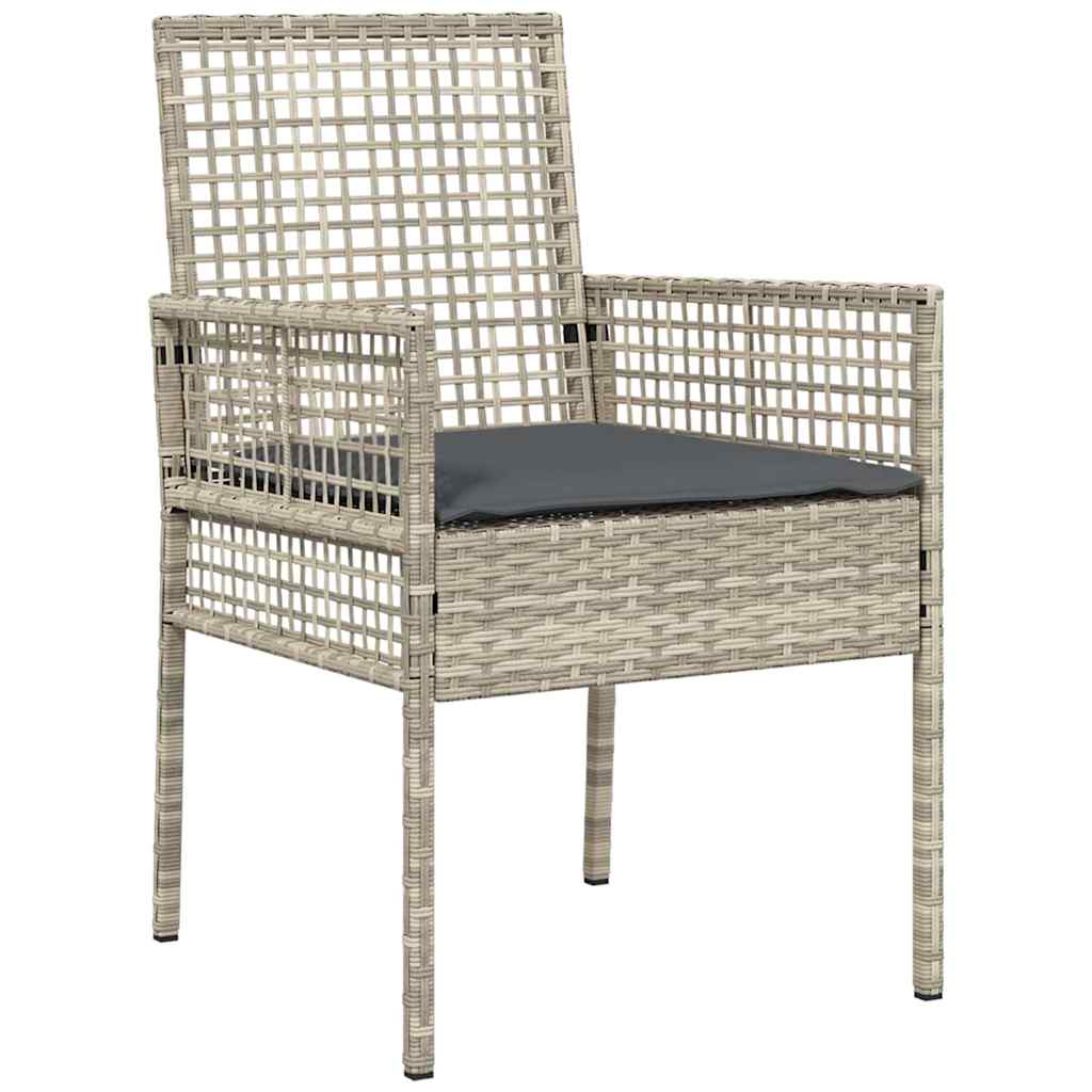 Gartenstuhl 2 pcs Hellgrau 55 x 53 x 85 cm Poly-Rattan