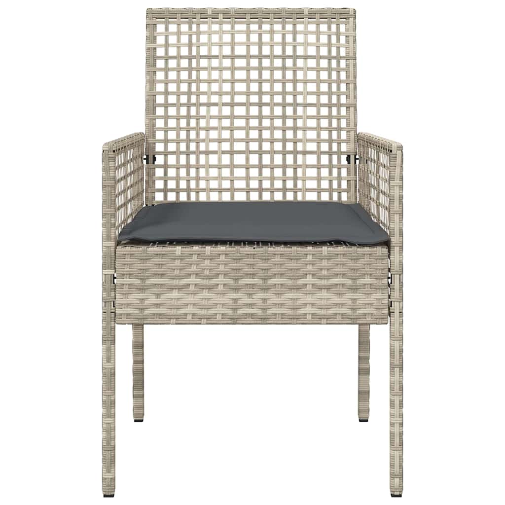 Gartenstuhl 2 pcs Hellgrau 55 x 53 x 85 cm Poly-Rattan