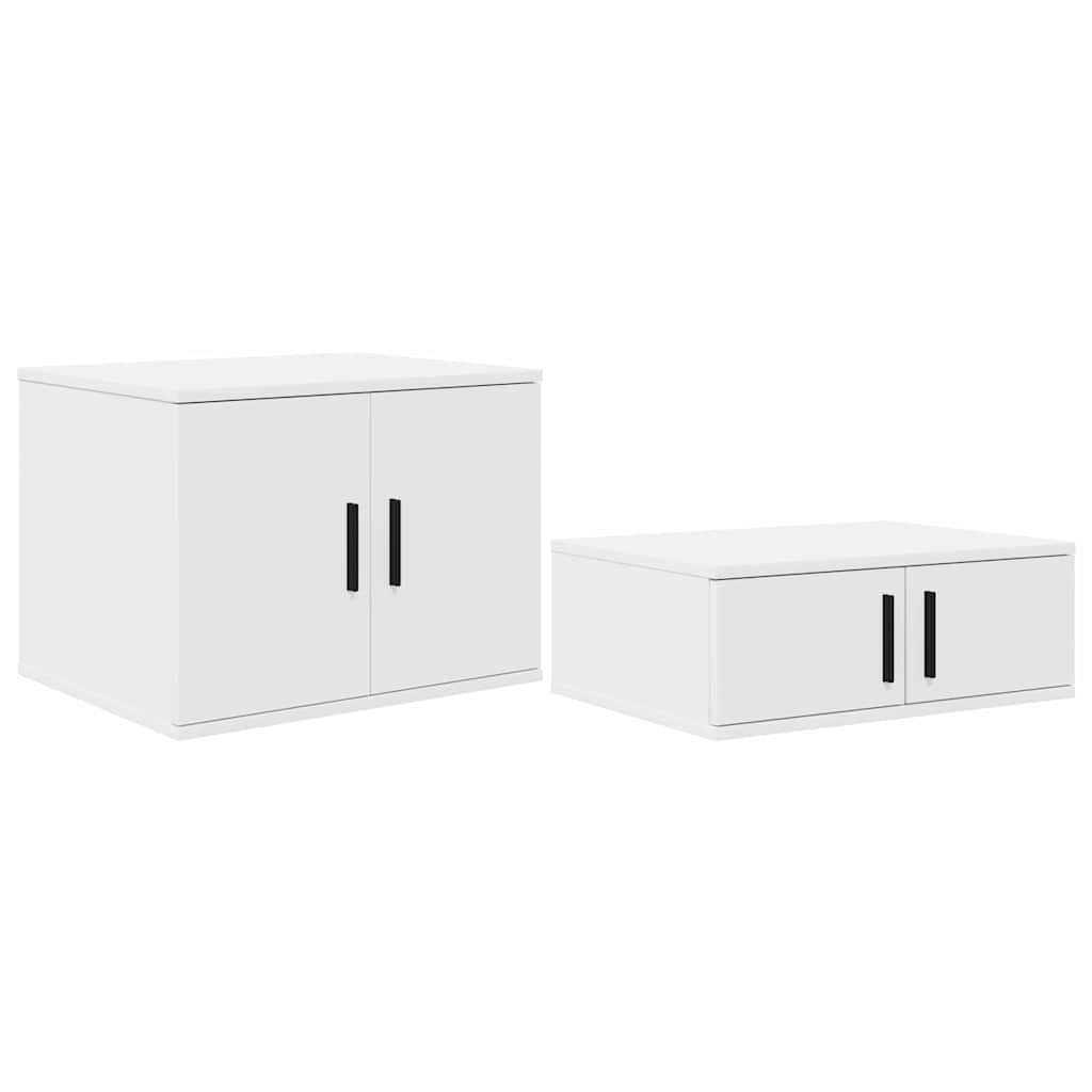 Aufbewahrungsschrank 2 pcs Weiß 127 x 41 x 40 cm Holzwerkstoff