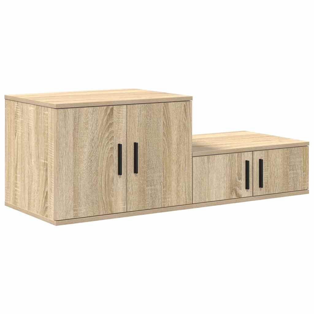 Aufbewahrungsschrank 2 pcs Sonoma-Eiche 127 x 41 x 40 cm