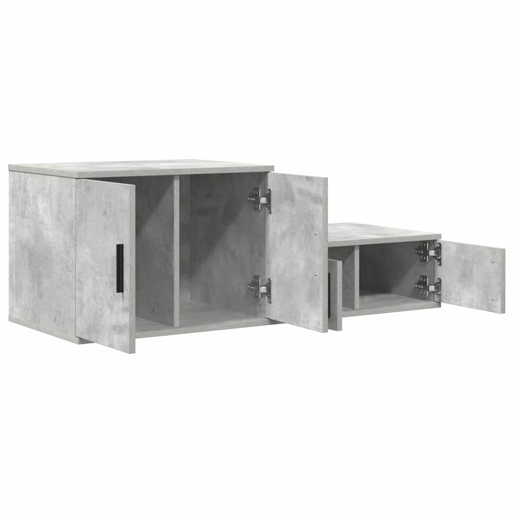Aufbewahrungsschrank 2 pcs Beton Grau 127 x 41 x 40 cm