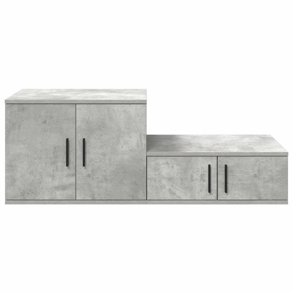Aufbewahrungsschrank 2 pcs Beton Grau 127 x 41 x 40 cm