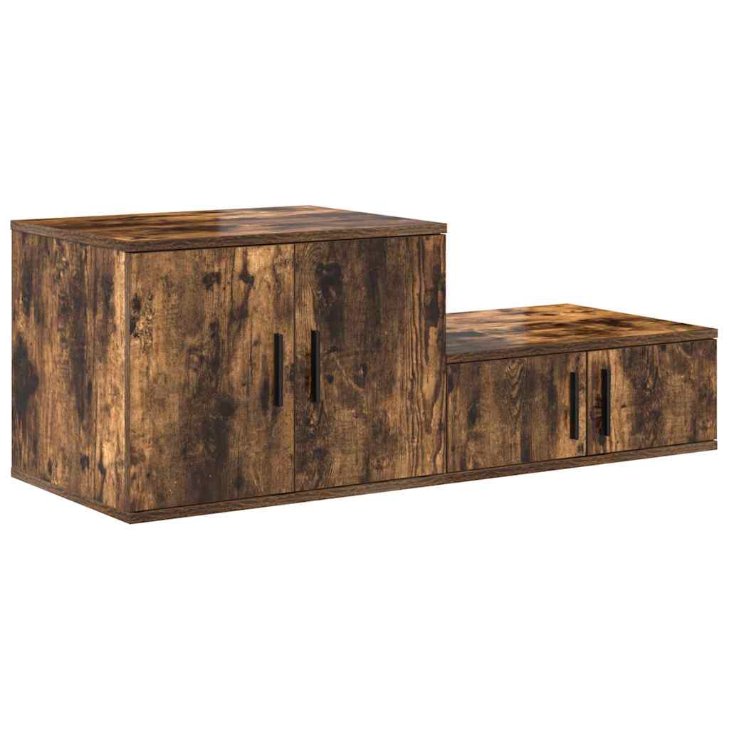 Aufbewahrungsschrank 2 pcs Geräucherte Eiche 127 x 41 x 40 cm