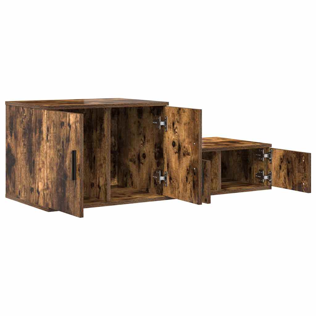 Aufbewahrungsschrank 2 pcs Geräucherte Eiche 127 x 41 x 40 cm