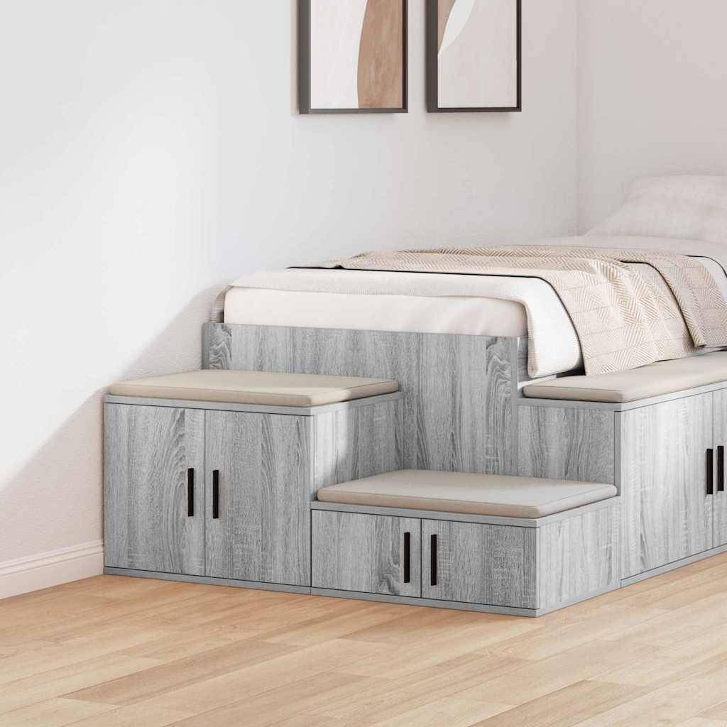 Aufbewahrungsschrank 2 pcs Graues Sonoma 127 x 41 x 40 cm