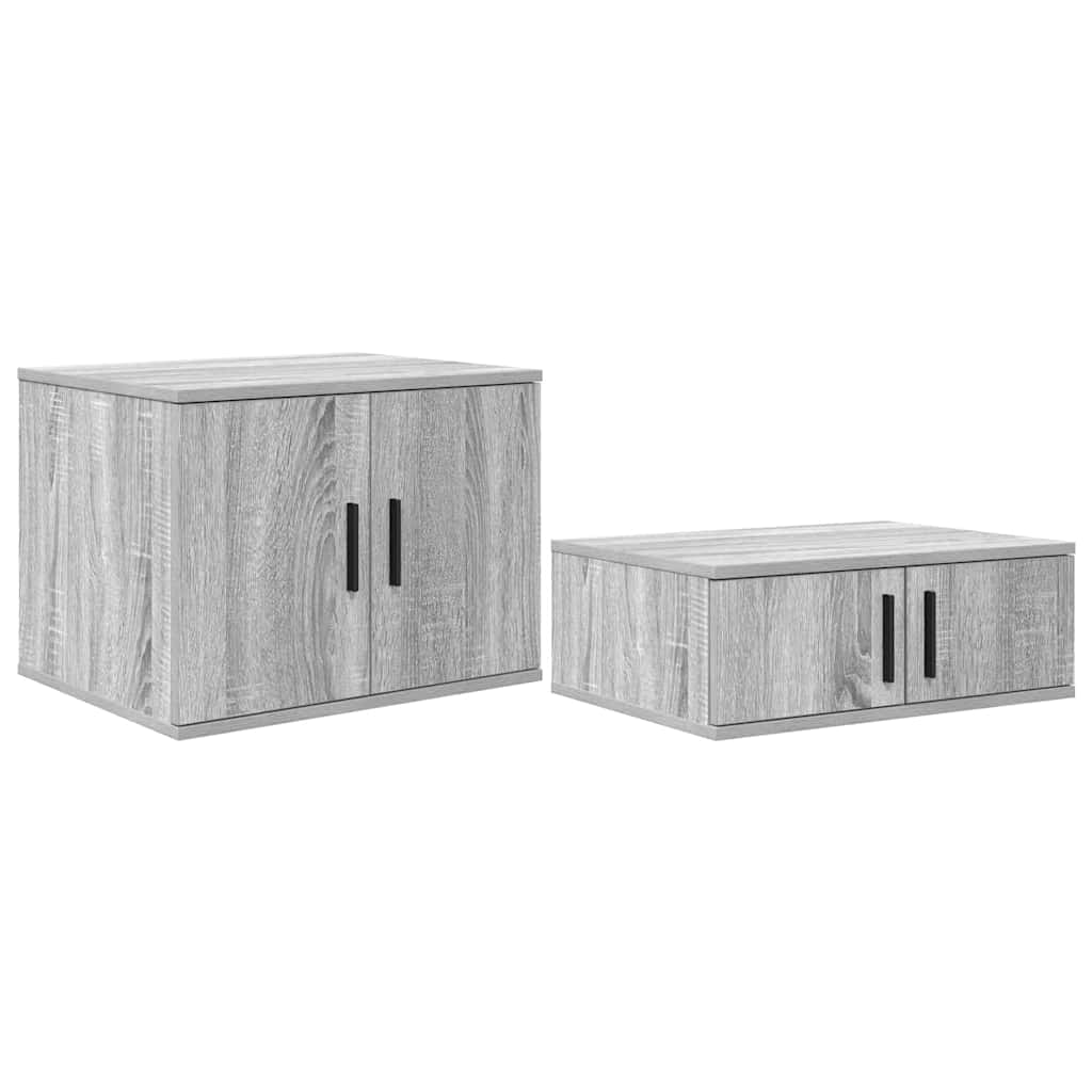 Aufbewahrungsschrank 2 pcs Graues Sonoma 127 x 41 x 40 cm