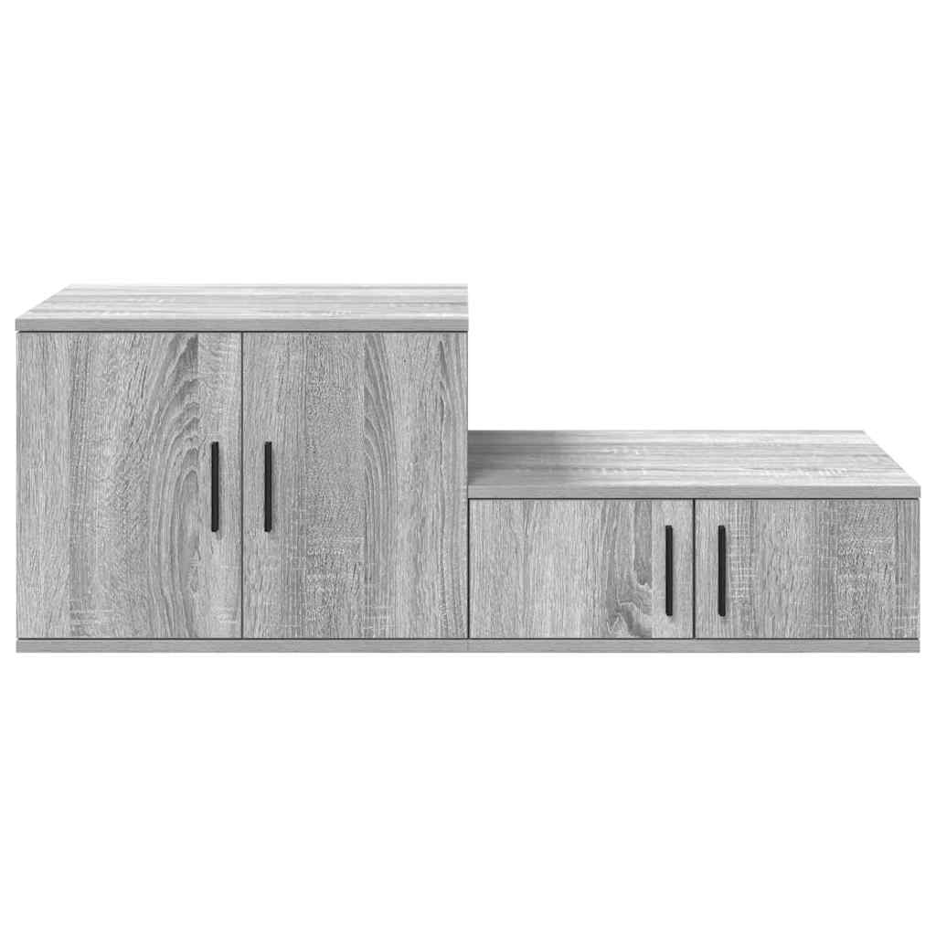Aufbewahrungsschrank 2 pcs Graues Sonoma 127 x 41 x 40 cm