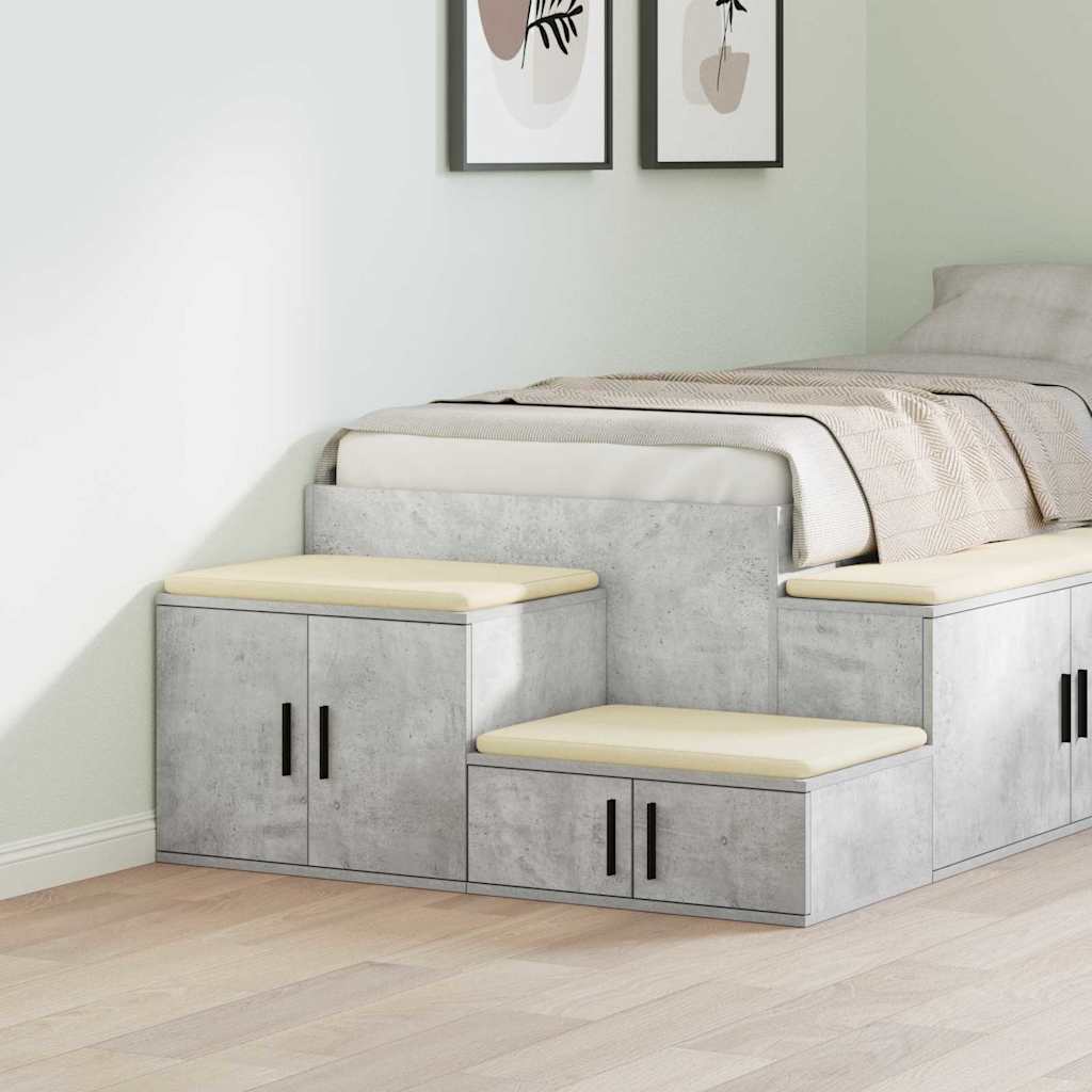 Aufbewahrungsschrank 2 pcs Beton Grau 118 x 41 x 40 cm
