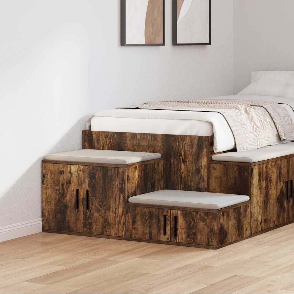 Aufbewahrungsschrank 2 pcs Geräucherte Eiche 118 x 41 x 40 cm