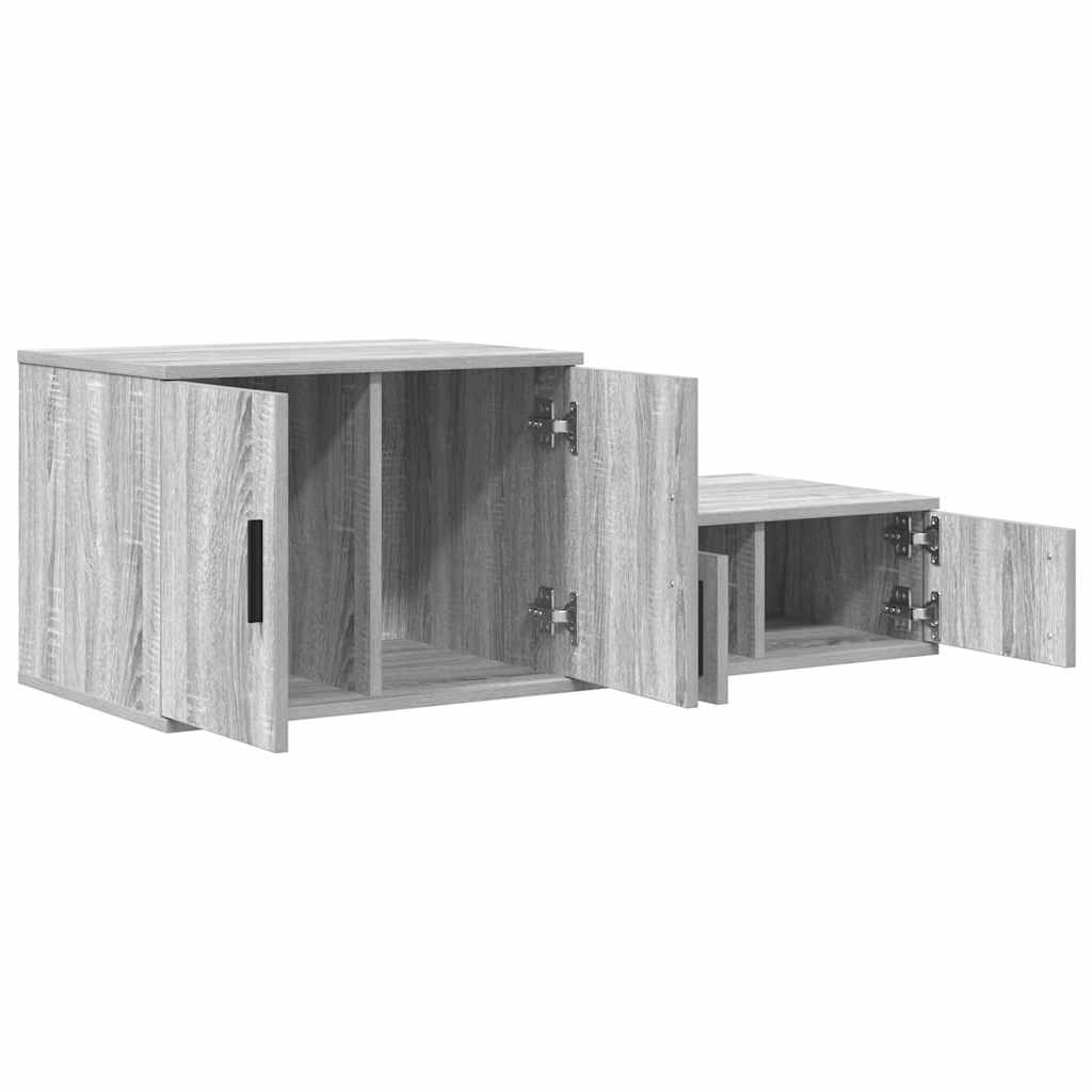 Aufbewahrungsschrank 2 pcs Graues Sonoma 118 x 41 x 40 cm