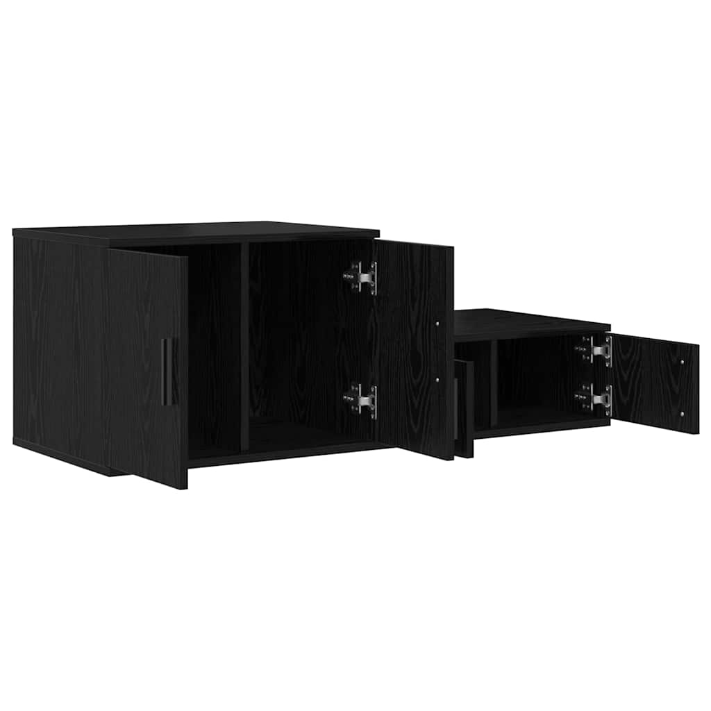 Aufbewahrungsschrank 2 pcs Schwarz Eichen-Optik