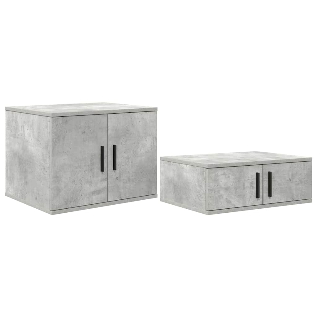 Aufbewahrungsschrank 2 pcs Beton Grau 108 x 41 x 40 cm
