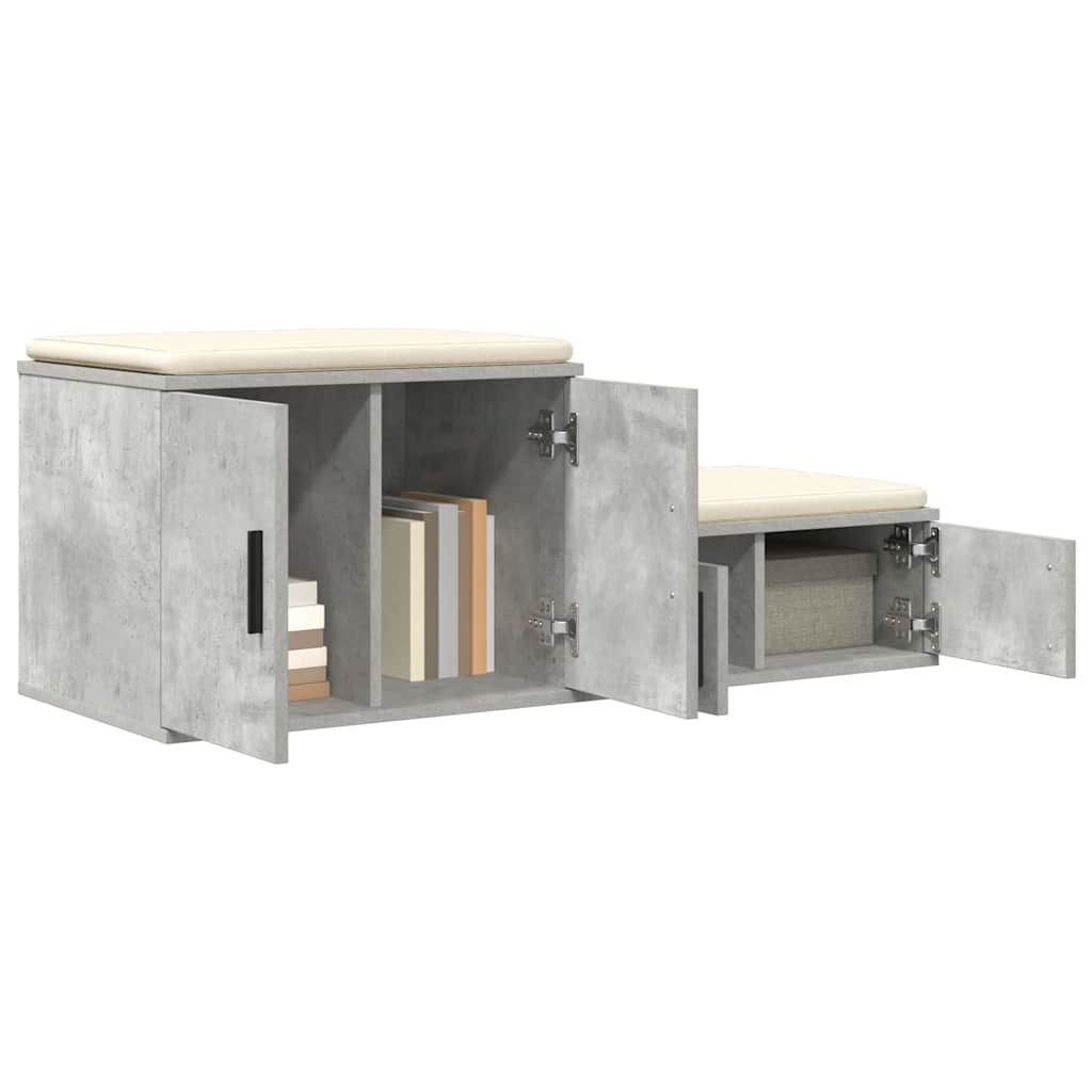 Aufbewahrungsschrank 2 pcs Beton Grau 108 x 41 x 40 cm