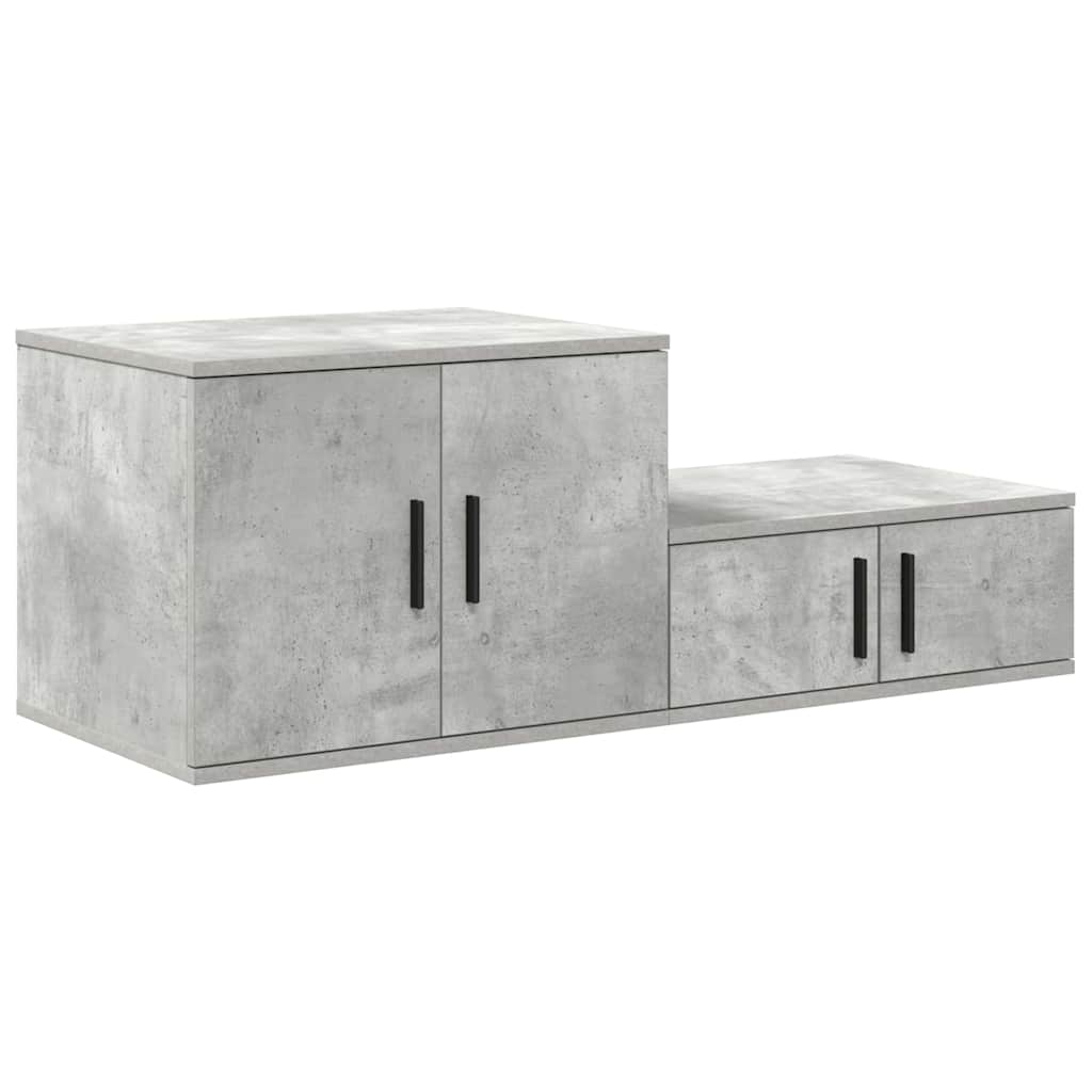 Aufbewahrungsschrank 2 pcs Beton Grau 103 x 41 x 40 cm