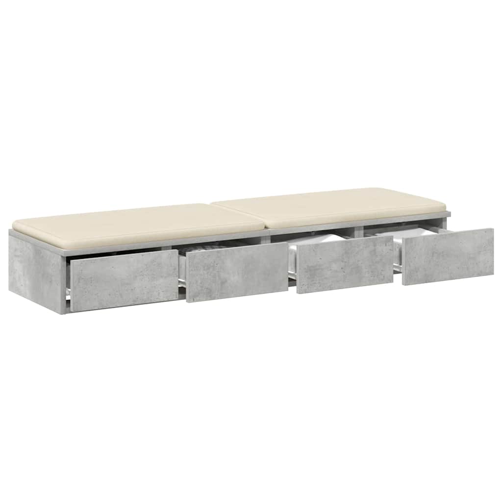 Bettschubladen Beton Grau 120 x 36,5 x 16,5 cm Holzwerkstoff