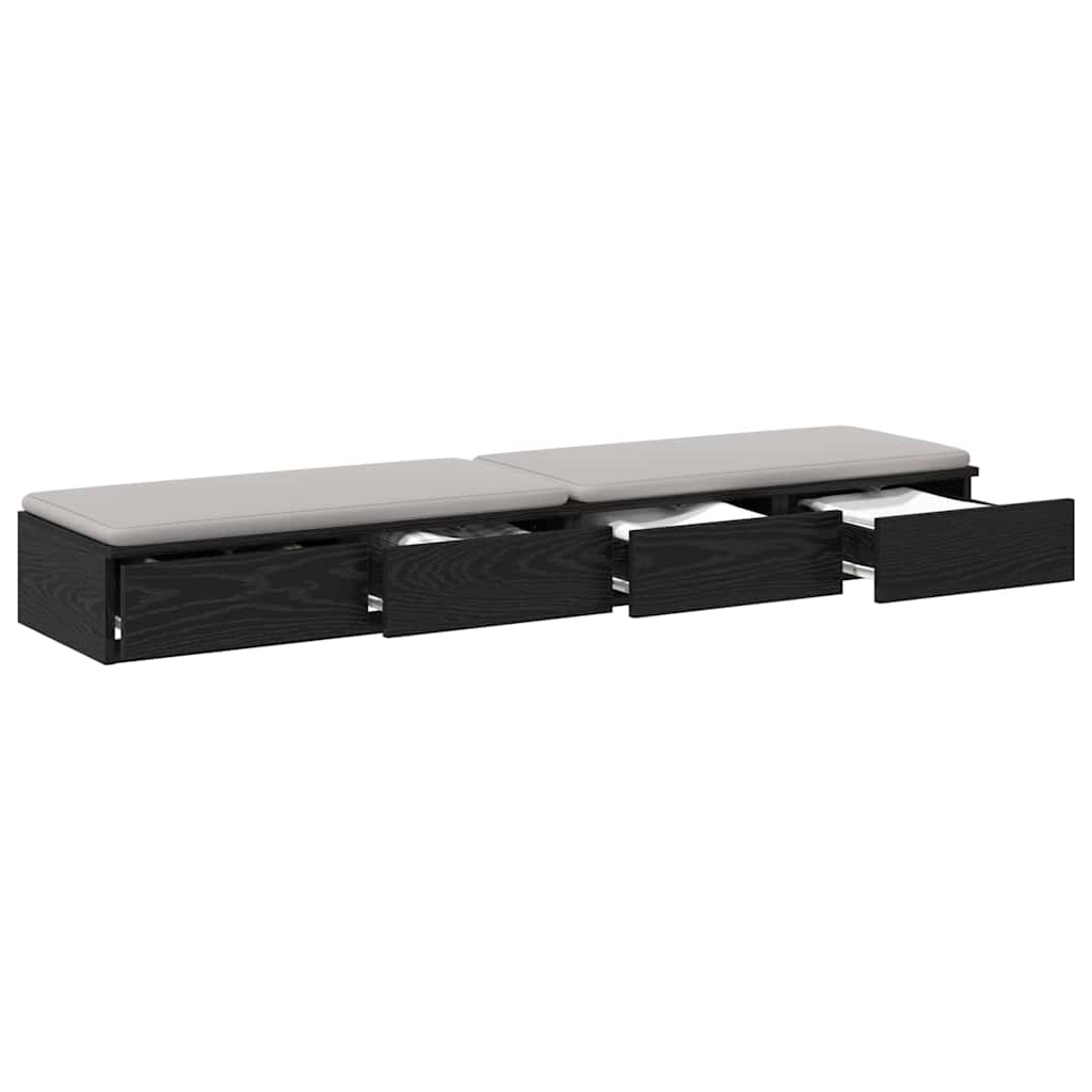 Bettschubladen Schwarz Eichen-Optik 140 x 36,5 x 16,5 cm