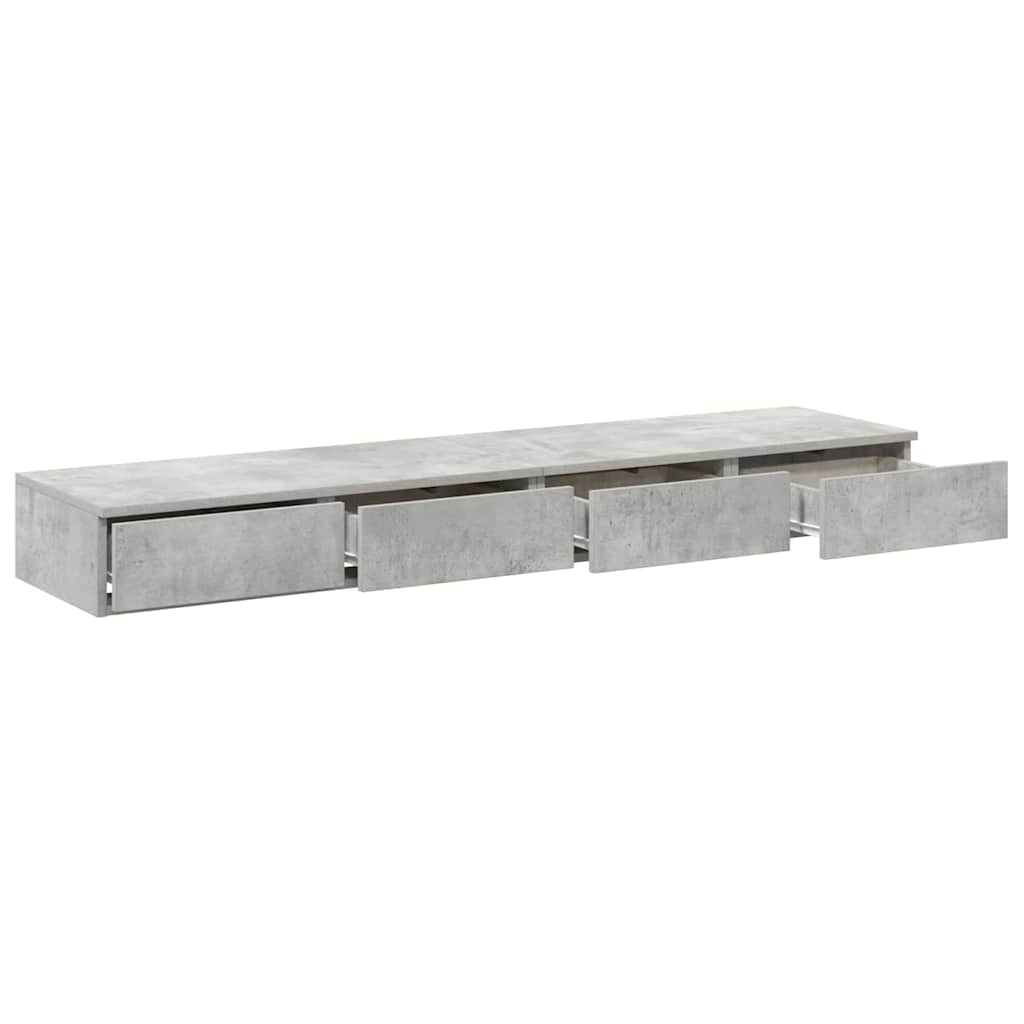 Bettschubladen Beton Grau 140 x 36,5 x 16,5 cm Holzwerkstoff